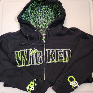 Wicked Broadway Green For Good Gears Zip Hoodie Medium Araca Group EUC